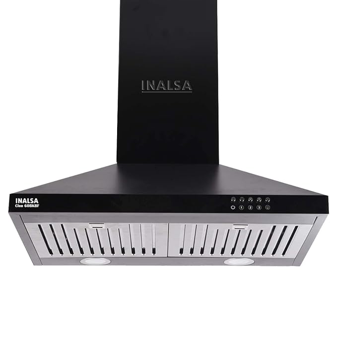 Open Box, Unused Inalsa Classica 60BKBF Wall Mounted Black 1050 CMH Chimney