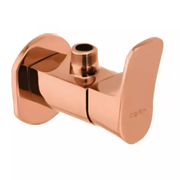 Cera Perla Single Lever Wall Mount Angle Cock with Wall Flange Rose Gold F1012201RG