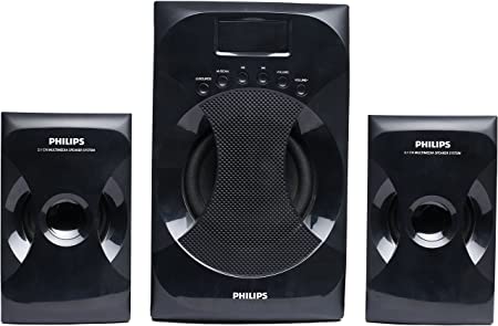 Open Box Unused Philips MMS-4040F/94 2.1 Channel Multimedia Speaker System Black Pack of 2