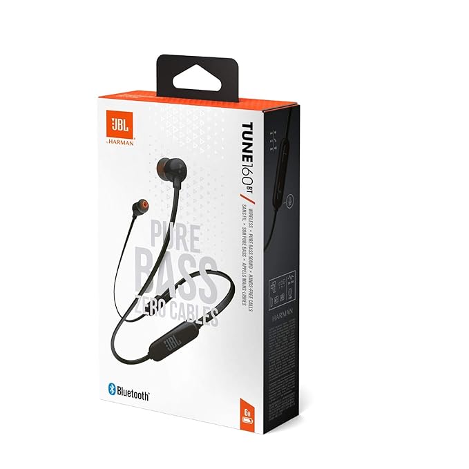 Open Box, Unused JBL Tune 160BT by Harman Pure Bass Wireless in-Ear Headphones with Mic