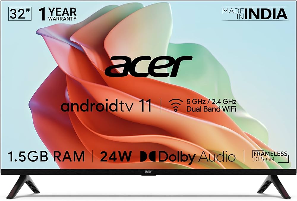 Open Box Unused Acer Series 80 cm (32 inch) HD Ready LED Smart Android TV with Android 11, 1.5GB RAM 2022 Model AR32AR2841HDFL