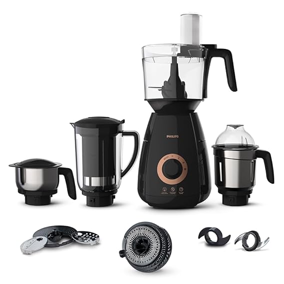 Open Box Unused Philips Avance Collection 750 W Mixer Grinder HL7707/01 4 Jars with Gear Drive Technology PowerChop Technology Black