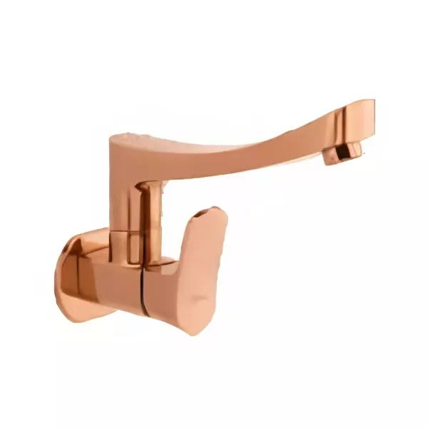 Cera Perla Quarter Turn Single Lever Wall Mount Sink Cock Rose Gold F1012261RG