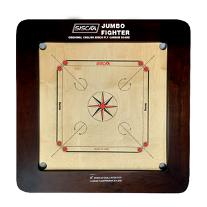 Siscaa Jumbo Fighter, English Birch Ply Brown Carrom Board, 5 inch