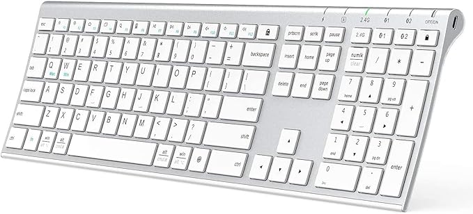 Open Box, Unused iClever DK03 Bluetooth Keyboard for Mac Wireless Keyboard Multi-Device Keyboard