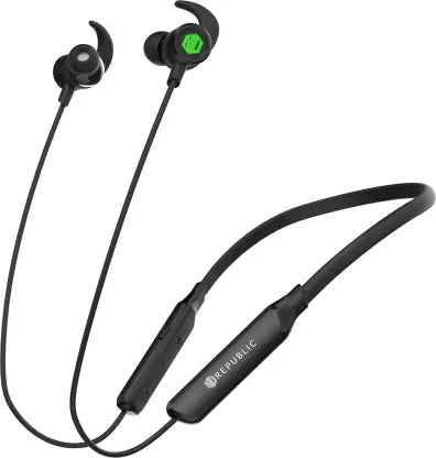 Open Box, Unused Nu Republic Rebop-Green & Black Bluetooth Headset  Green In the Ear