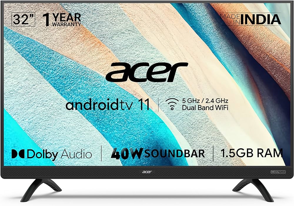 Open Box Unused Acer S Series 80 cm (32 inch) HD Ready LED Smart Android TV with 40W Soundbar, 1.5GB RAM  AR32AR2841HDSB