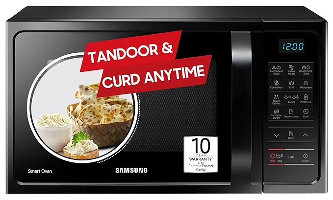 Open Box Unused Samsung 28 L Convection Microwave Oven with Curd Making MC28A5013AK/TL Black