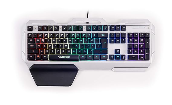 Open Box, Unused Cosmic Byte CB-GK-06 Galactic Wired Gaming Keyboard with Aluminium Body, 7 Color RGB Backlit with Effects, Anti-Ghosting Black/Silver