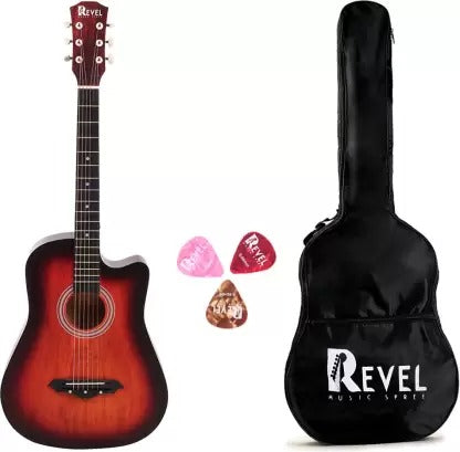 Open Box Unused Revel Rvl-38C-LGP-3TS Acoustic Guitar Linden Wood Ebony Right Hand Orientation Brown