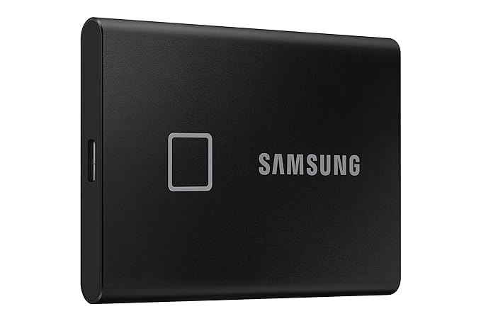 Open Box Unused Samsung T7 Touch 500GB Up to 1,050MB/s USB 3.2 Gen 2 10Gbps, Type-C External Solid State Drive Portable SSD Black MU-PC500K