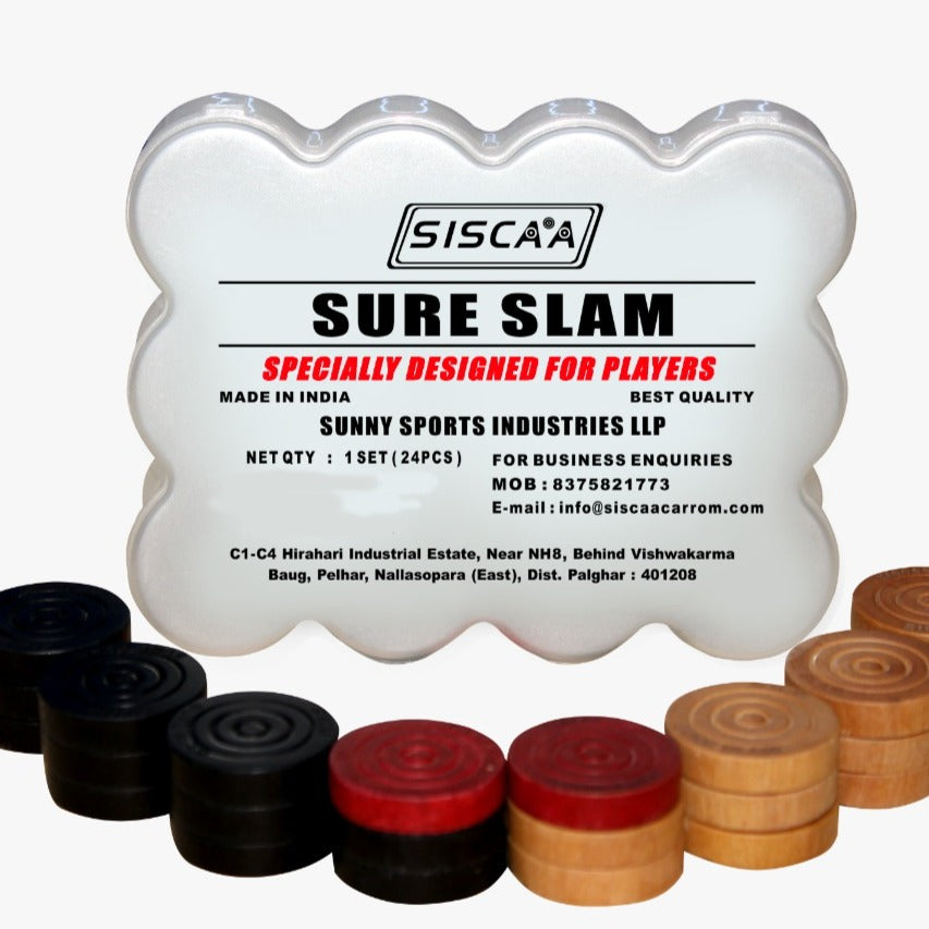 Siscaa Sureslam Carrom Coin Set 24 Pieces Pack of 2