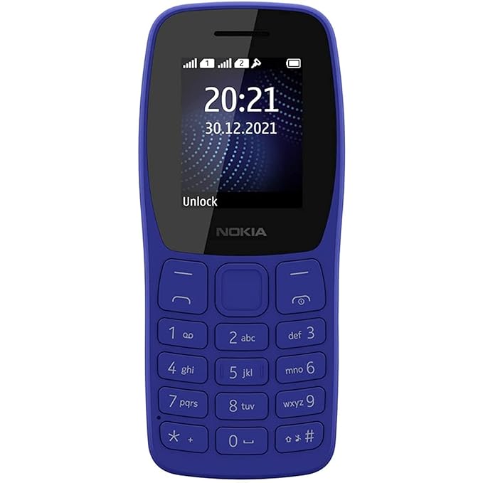 Open Box, Unused Nokia 105 Dual SIM, Keypad Mobile Phone with Wireless FM Radio Blue
