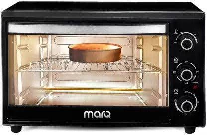 Open Box, Unused MarQ by Flipkart 33-Litre 33AOTMQB Oven Toaster Grill OTG with 4 Skewers and Inbuilt light Black