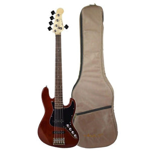 Vault Performer Pro JB4 String Electric Bass Guitar with Gigbag High Gloss Solid Mahogany