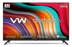 Open Box Unused VW 80 cm (32 inches) Playwall Frameless Series HD Ready Android Smart LED TV VW3251 Black