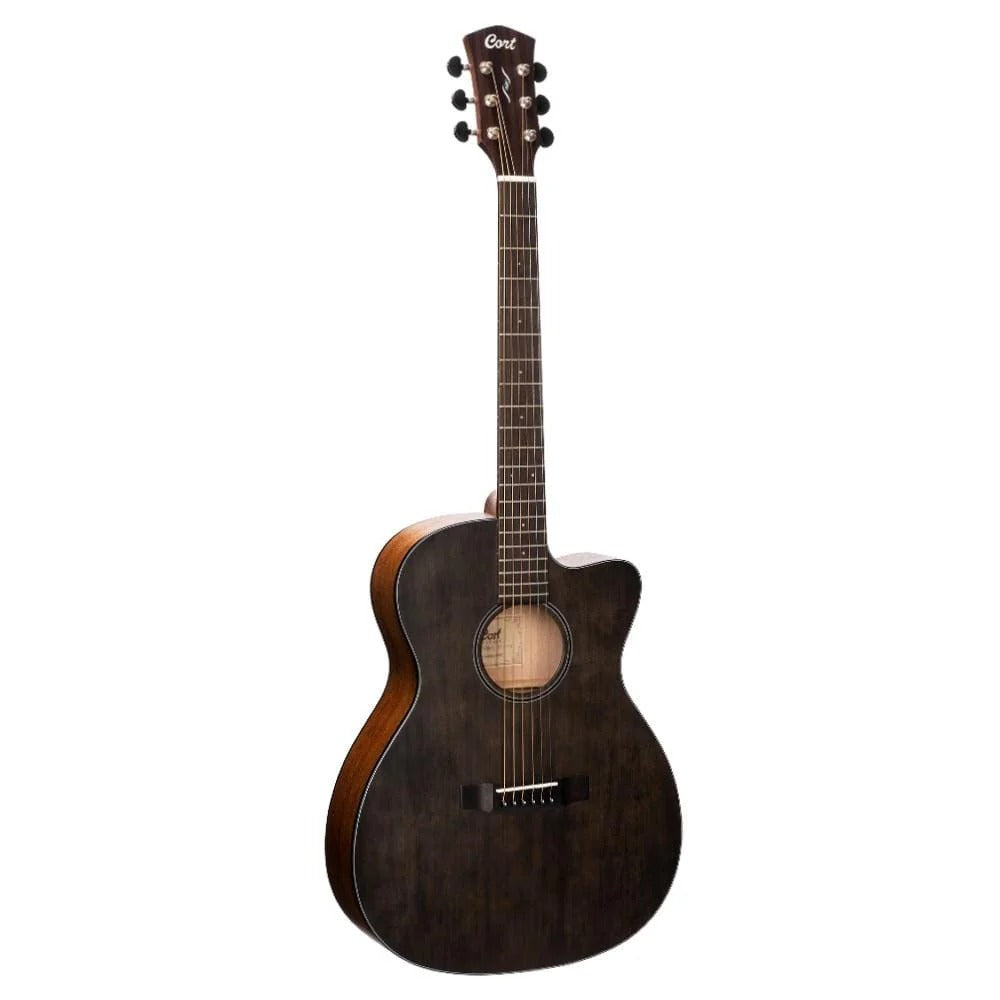 Cort Core-OC Spruce 6-Strings Electro Acoustic Guitar With Case Open Pore Trans Black