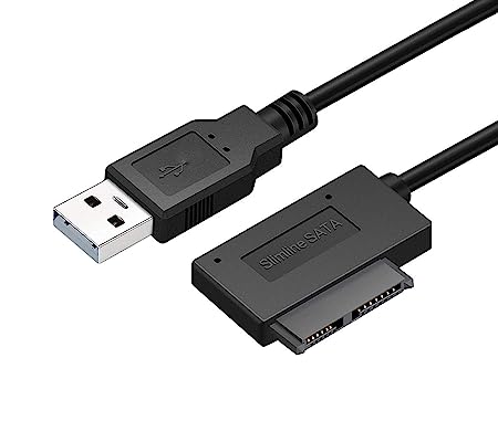 Open Box Unused Storite USB 2.0 to 7+6 13Pin Slimline SATA Laptop CD/DVD ROM Optical Drive Charging Adapter BlackPack of 3