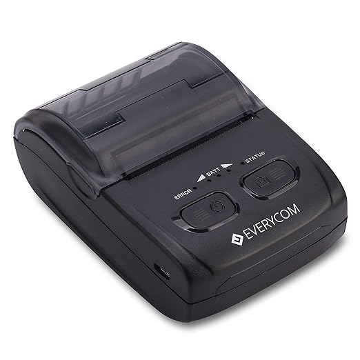 Open Box Unused Everycom EC-300 Bluetooth Thermal Receipt Printer Compatible for Android and Windows Devices Black