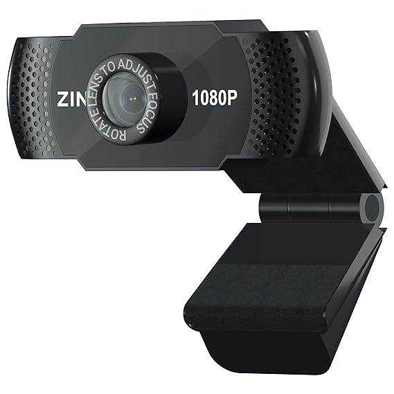 Open Box, Unused Zinq Full HD 1080P 2.1 Megapixel 30 FPS USB Webcam with Built-in Mic Pack of 2