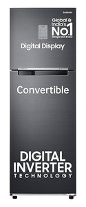 Open Box, Unused Samsung 256 L, 3 Star, Convertible, Digital Inverter with Display Frost Free Double Door Refrigerator RT30C3733BX/HL, Luxe Black, 2024 Model