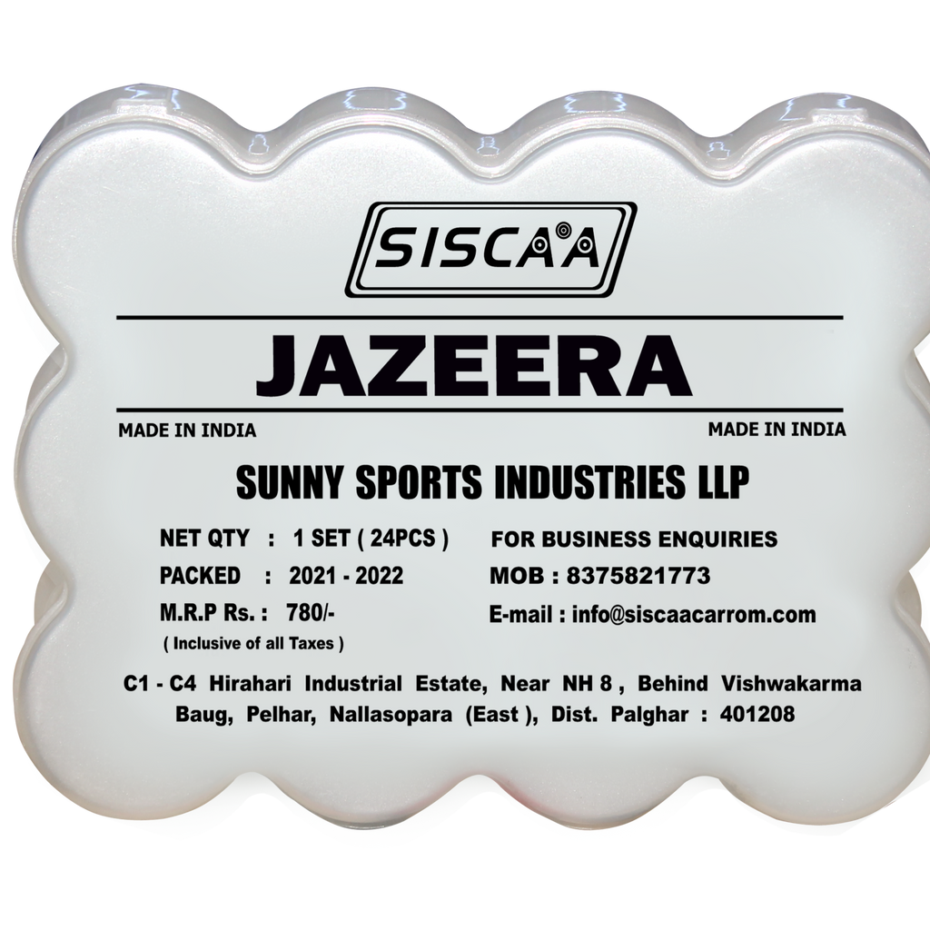 Siscaa Jazeera Carrom Coin Set 24 Pieces Pack of 10