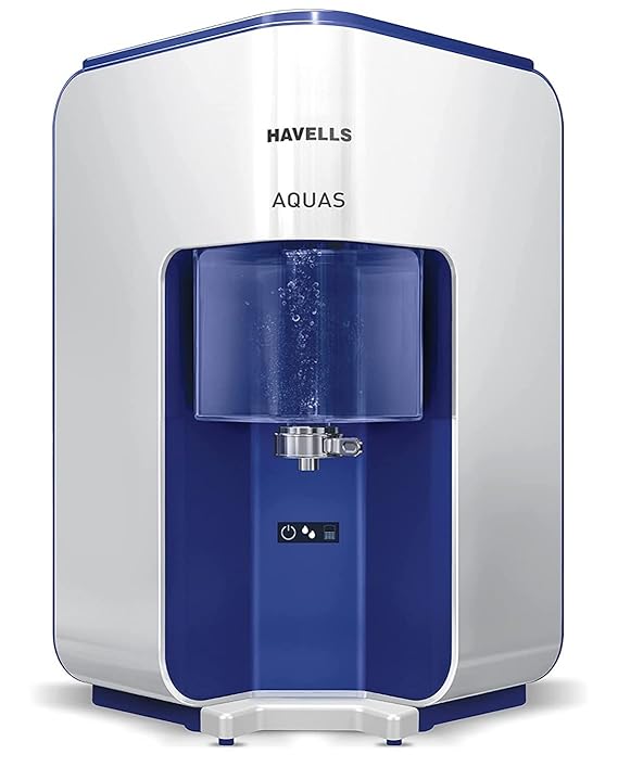 Open Box, Unused Havells Aquas 7 L RO + UF Water Purifier Suitable for all Borewell, Tanker, Municipality Water White, Blue