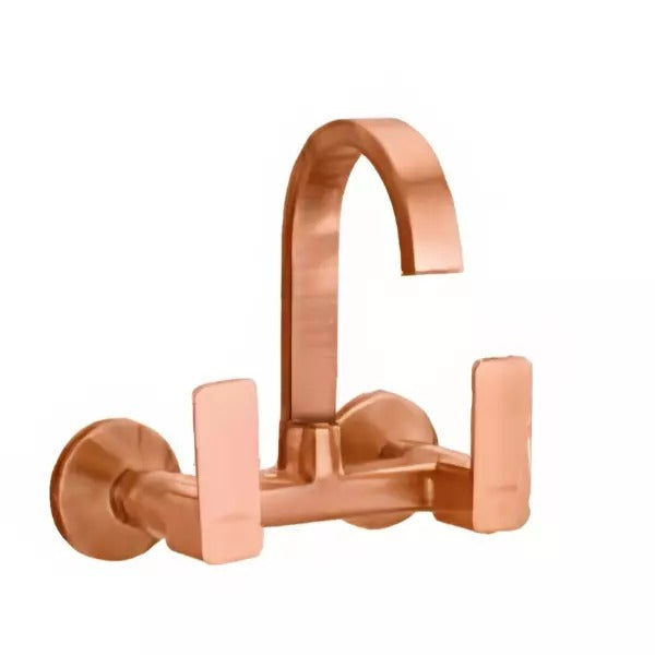 Cera Ruby Quarter Turn Dual Lever Wall Mount Sink Mixer Antique Copper F1005501AC