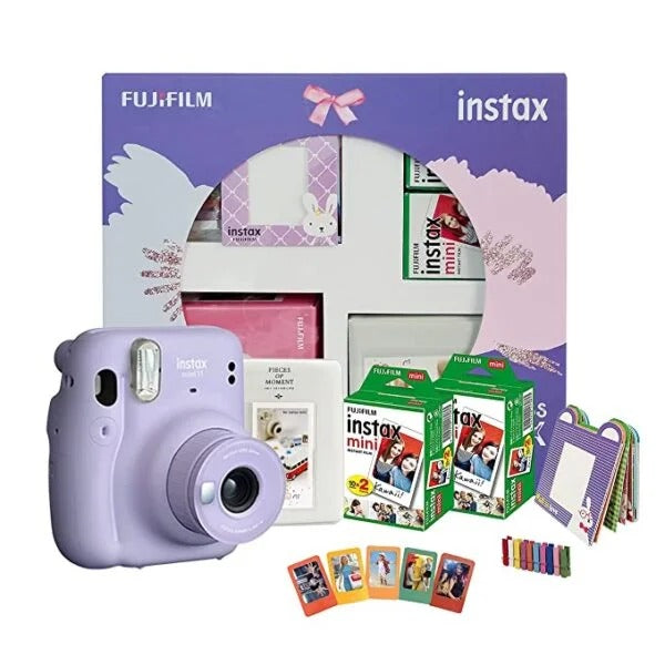 Used Fujifilm Instax Mini 11 Instant Camera (Lilac Purple) Happiness Box with 40 Shots