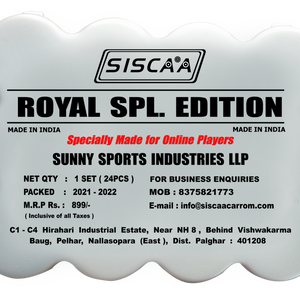 Siscaa Royal Special Edition Carrom Coin Set 24 Pieces Pack of 6