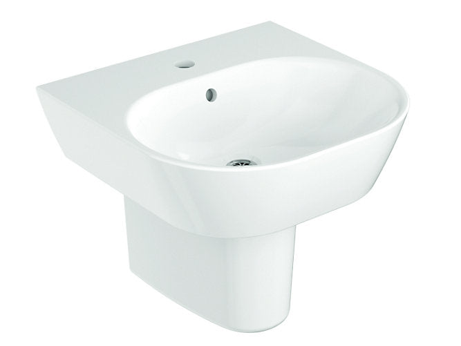 Kohler Span  Round Wall Mount Lavatory (small) With Half Pedestal K-24560IN-0