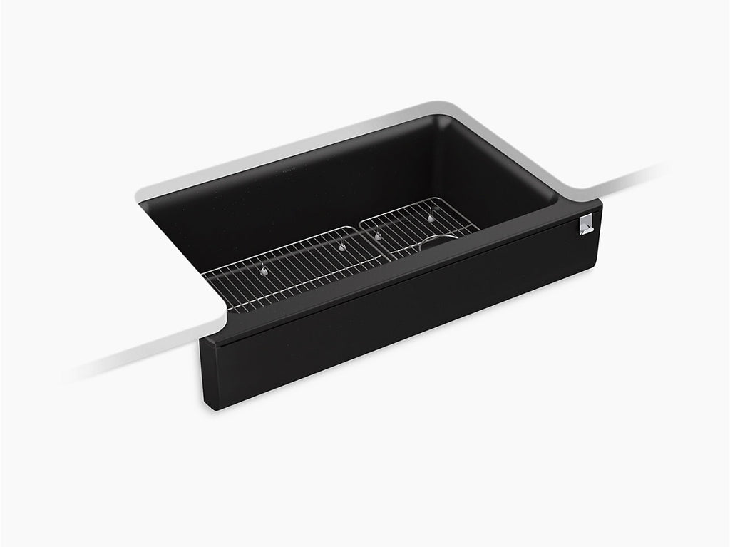 Kohler Cairn Undermount Single-bowl Farmhouse Kitchen Sink in Matte Black K-25784IN-CM1