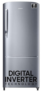 Open Box, Unused Samsung 183 L, 3 Star, Digital Inverter, Direct-Cool Single Door Refrigerator RR20C1723S8/HL, Silver, Elegant Inox, 2024 Model