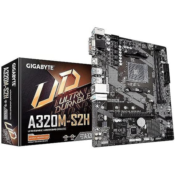 Open Box Unused Gigabyte A320, AM4 Socket Ultra Durable Motherboard with Fast Onboard Storage with NVMe,PCIe Gen3 x4 110mm M.2 GA-A320M-H