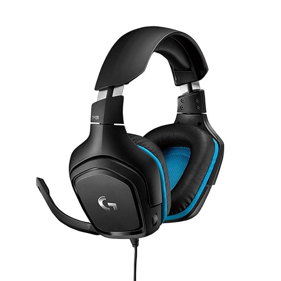 Open Box Unused Logitech G431 with 7.1 Surround Sound, DTS X 2.0, 50 mm Audio Drivers, USB and 3.5 mm Jack, Flip-to-Mute Mic Wired Over Ear Headphones with Mic for PC Black