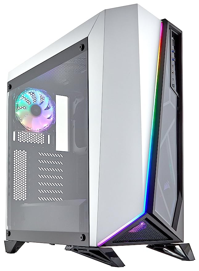 Open Box, Unused Corsair Carbide SPEC-Omega RGB Tempered Glass Mid-Tower ATX Gaming Case-Black Steel Cabinet