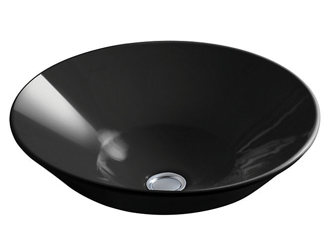 Kohler Conical Bell 413mm Vessel Basin Without Faucet Hole in Black K-2200IN-7