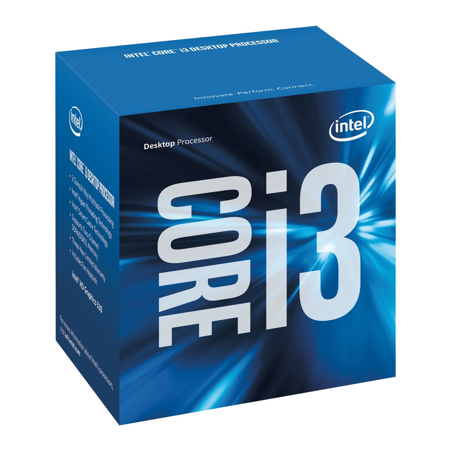 Open Box Unused Intel Core i3-6100 6th Generation 3.7 GHz LGA 1151 Socket 2 Cores 4 Threads 3 MB Smart Cache Desktop Processor Silicon