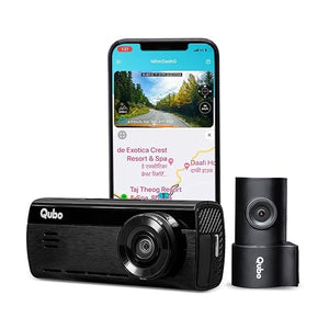 Open Box Unused Qubo HCA04 Smart Dashcam Pro 4K DualCam with Wi-Fi GPS Front 4K Rear 1080P 1TB SDCard In-car Camera System