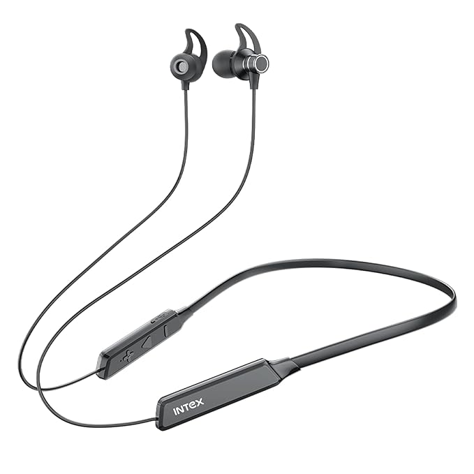 Open Box, Unused Intex Musique Trend Bluetooth in Ear Wireless Neckband with Up to 30H Playtime Asap Charge Dual Connectivity Inbuilt AI Assistantand Magnet Earbuds Lock Pearl Black