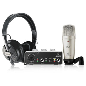 Behringer U-PHORIA STUDIO Recording Podcasting Bundle with Audio Interface, Microphone & Headphones