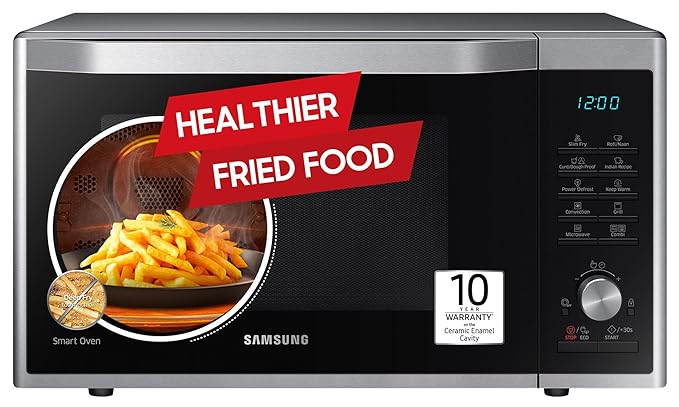 Open Box Unused Samsung 32 L Slim Fry, Convection MWO with Tandoor&Curd making MC32A7035CT/TL, Stainless Steel