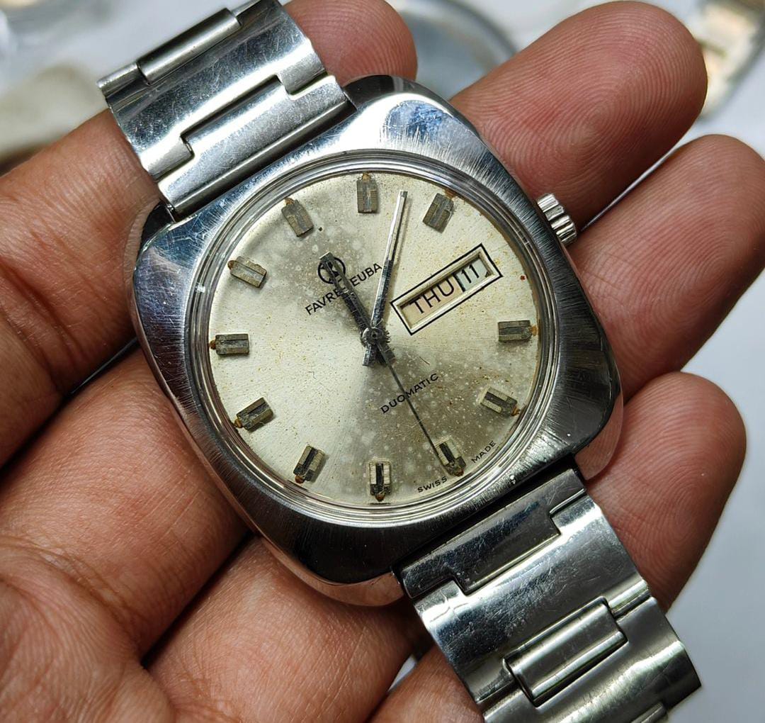 Vintage Favre-Leubra Duomatic Swiss Made 11 Watch