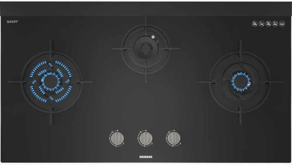 Siemens iQ300 Gas Hob 90 cm Tempered Glass Black ER9MD331NX