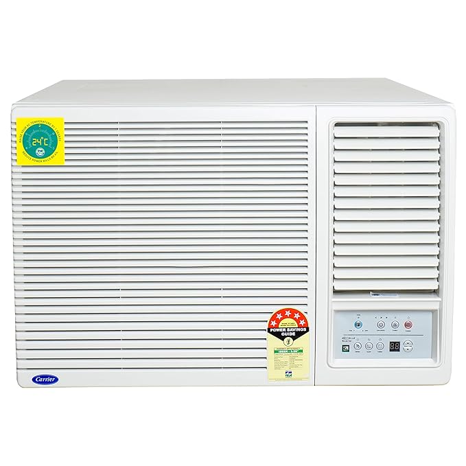 Carrier 1.5Ton 5 Star Copper, Dust Filter & Turbo Mode Window Inverter Air Conditioner CARRIER WIN Air Conditioner 18K ESTRELLA EXI 5 STAR, White