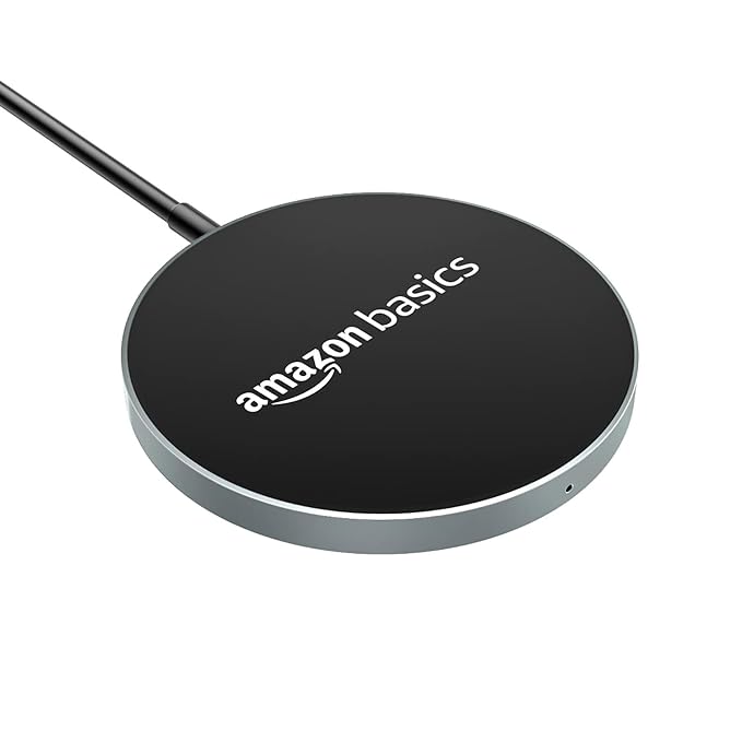 Open Box Unused Amazon Basics Magnetic Wireless Charger 15W Fast Charging Circular Pad