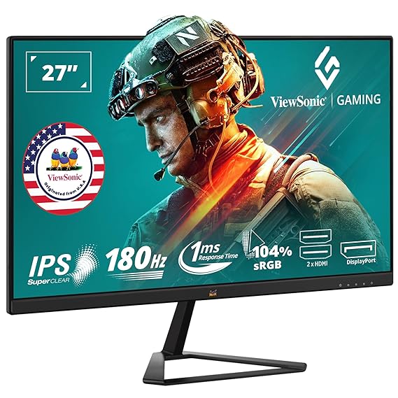 Open Box Unused ViewSonic Gaming (Originated in USA) 27 Inch Full Hd, IPS, 1Ms,180Hz Refresh Rate Monitor