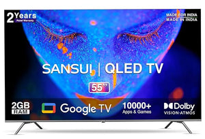 Open Box Unused Sansui 140 cm (55 inches) 4K Ultra HD Smart QLED Google TV JSW55GSQLED Black