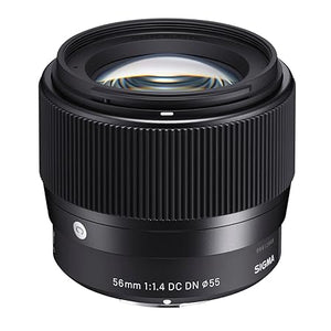 Used Sigma 56Mm F/1.4 Dc Dn Contemporary Lens for E-Mount Mirrorless Cameras Aps-C Format Black