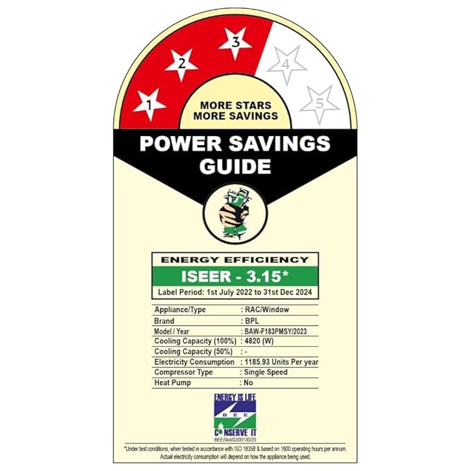 Open Box, Unused BPL 1.5 Ton 3 Star Fixed Speed Window Ac Copper, 2024 Model, White With IFEEL,INSTACOOL BAW-F183PMSY 5 Year